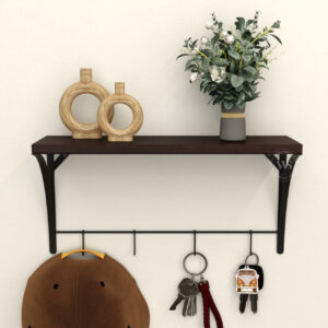 প্রিমিয়াম ওয়াল শেলফ — 2টি মেটাল হুকসহ স্টাইলিশ মাল্টিপারপাস ডেকর শেলফ